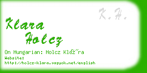klara holcz business card